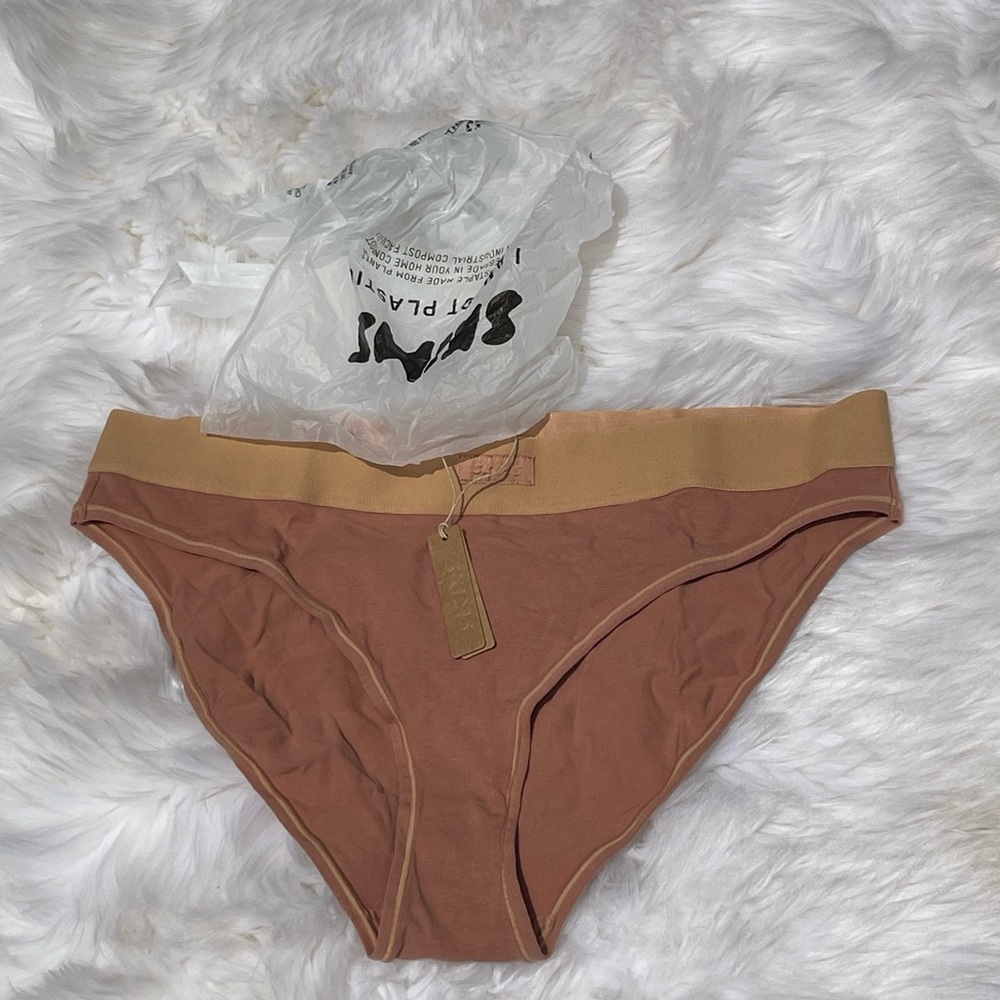 SKIMS Tan and Brown Bikini Briefs